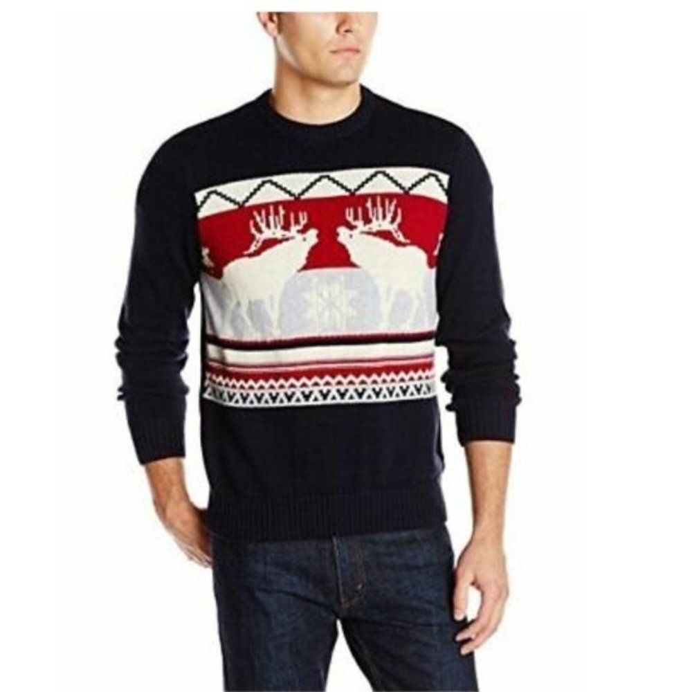Dockers Christmas Moose Snowflakes Sweater